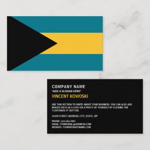 Bahamianische Flagge, Flagge der Bahamas Visitenkarte
