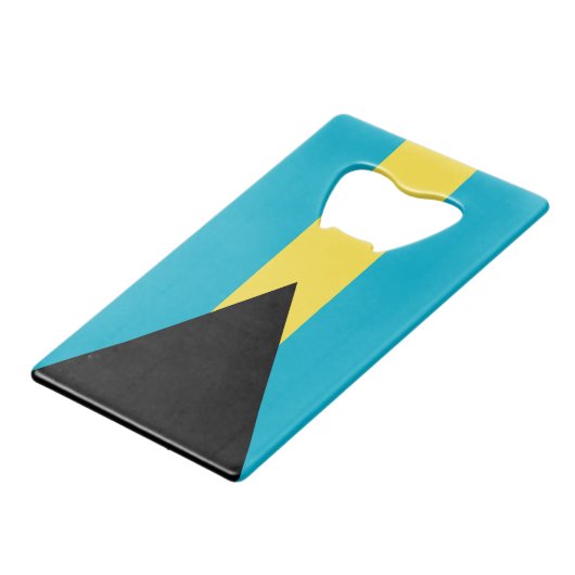 Bahamianische Flagge Geldbeutel Flaschenöffner (Rückseite Schrägansicht)