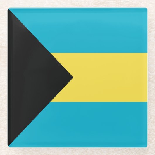 Bahamianische Flagge Glasuntersetzer (Vorderseite)