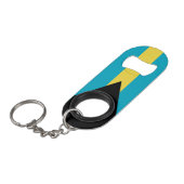 Bahamianische Flagge Mini Flaschenöffner (Vorderseite Schrägansicht)