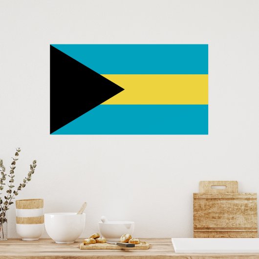 Bahamianische Flagge Poster (Küche)