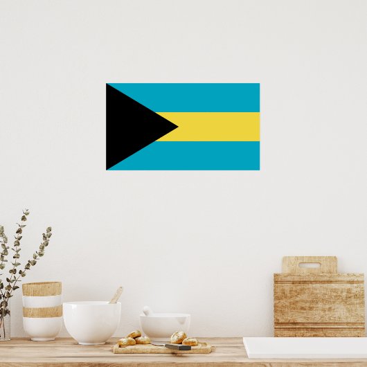 Bahamianische Flagge Poster (Küche)