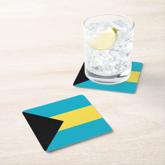 Bahamianische Flagge Rechteckiger Pappuntersetzer (Vor Ort)