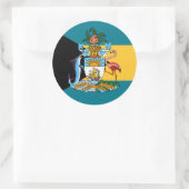 Bahamianische Flagge und Wappen, Flagge der Bahama Runder Aufkleber (Tasche)
