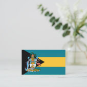 Bahamianische Flagge und Wappen, Flagge der Bahama Visitenkarte (Stehend Vorderseite)
