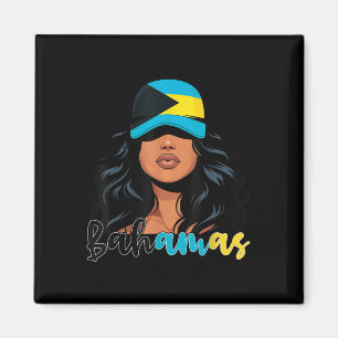 Bahamianisches Mädchen Bahamas-Flagge Stolze baham Magnet