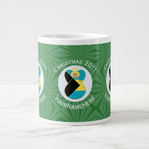 Bahamische Flagge Blonde Engel Weihnachten Persona Jumbo-Tasse