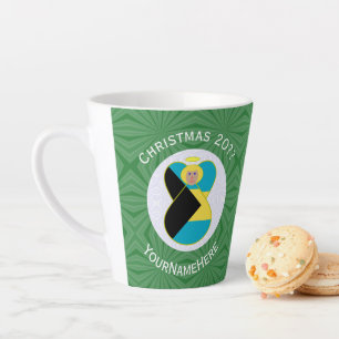 Bahamische Flagge Blonde Engel Weihnachten Persona Milchtasse