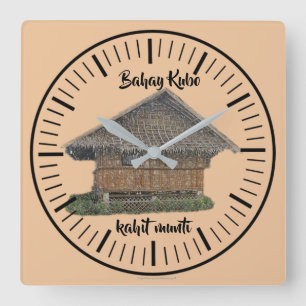 Bahay kubo kahit munti "natürliche bahay kubo quadratische wanduhr