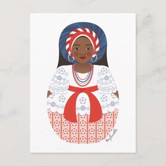 Bahia Brazilian Matryoshka Postcard Postkarte (Vorderseite)