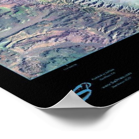 Bahia de Los Angeles, B.C., Mexiko-Satellitenposte Poster (Ecke)