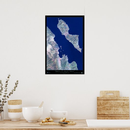 Bahia de Los Angeles, B.C., Mexiko-Satellitenposte Poster (Küche)