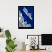 Bahia de Los Angeles, B.C., Mexiko-Satellitenposte Poster (Heimbüro)