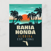 Bahia Honda Key Florida Retro Sunset Souvenirs Postkarte (Vorderseite)
