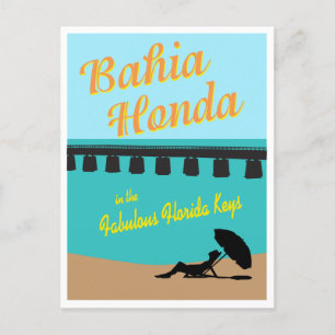 Bahia Honda Staat Park Florida Keys Illustration Postkarte