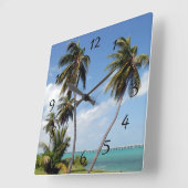 Bahia Honda Staat Park Florida Keys Quadratische Wanduhr (Winkel)