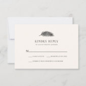 Bahia Minimal Palm Leaf Tropical Wedding RSVP Karte (Vorderseite)