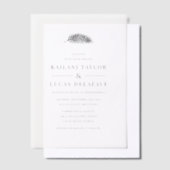 Bahia Simple Modern Minimal Palm Leaf Wedding Pergament Einladungen (Versetzt)