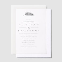 Bahia Simple Modern Minimal Palm Leaf Wedding Pergament Einladungen