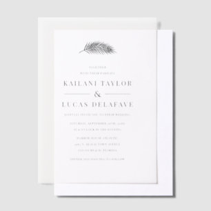 Bahia Simple Modern Minimal Palm Leaf Wedding Pergament Einladungen