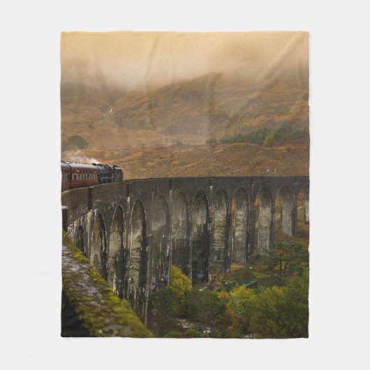 BAHN AUF DER EISENBAHN AM TAG FLEECEDECKE (Vorderseite)