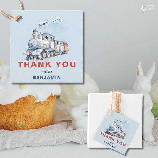 Bahn Birthday Square Danke Tag Chugga Chugga Geschenkanhänger