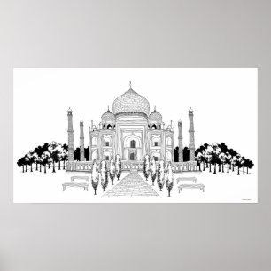 Bahn durch Taj Mahal Poster