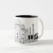 Bahn durch Taj Mahal Zweifarbige Tasse (VorderseiteRechts)