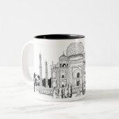 Bahn durch Taj Mahal Zweifarbige Tasse (Vorderseite Links)