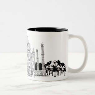 Bahn durch Taj Mahal Zweifarbige Tasse
