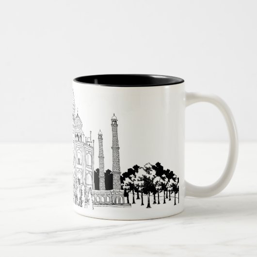 Bahn durch Taj Mahal Zweifarbige Tasse (Rechts)