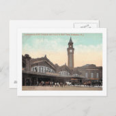 Bahn & Fähre Terminal, Hoboken, NJ 1912 Vintag Postkarte (Vorne/Hinten)