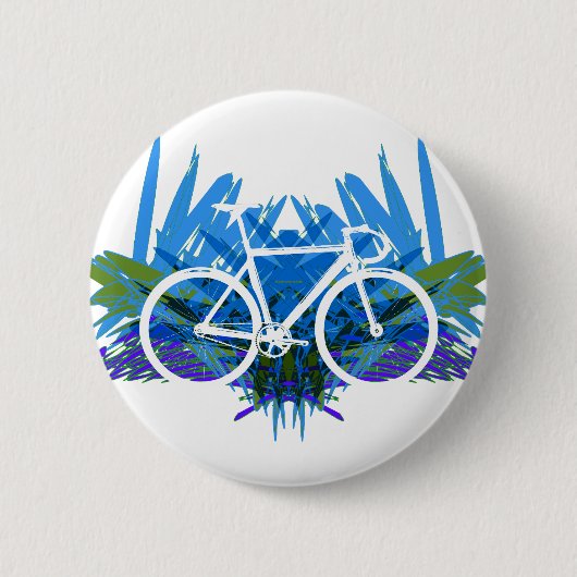 Bahn-Fahrrad auf Blau/Grün Button (Vorderseite)