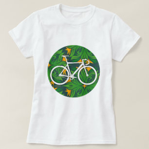Bahn-Fahrrad-brennende grüne Stelle T-Shirt