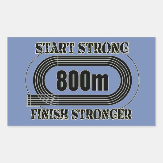 Bahn-Feld 800 Meter-mittleres Rechteckiger Aufkleber (Vorderseite)