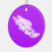 Bahn-Logo-Verzierung lila Keramik Ornament (Links)