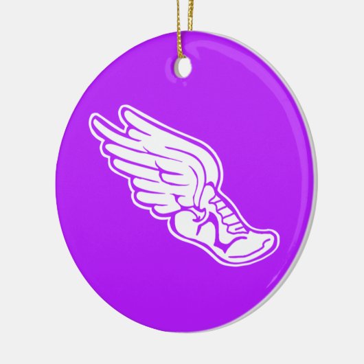 Bahn-Logo-Verzierung lila Keramik Ornament (Links)