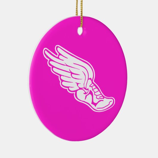 Bahn-Logo-Verzierungs-Rosa Keramik Ornament (Rechts)