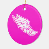 Bahn-Logo-Verzierungs-Rosa Keramik Ornament (Links)