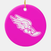 Bahn-Logo-Verzierungs-Rosa Keramik Ornament (Hinten)