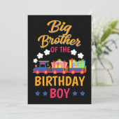 Bahn Party Bahn Großer Bruder der Geburt Einladung (Stehend Vorderseite)