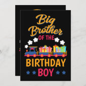 Bahn Party Bahn Großer Bruder der Geburt Einladung (Vorne/Hinten)