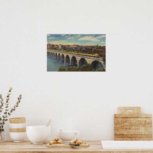 Bahn - Stone Arch Bridge überqueren Poster (Küche)