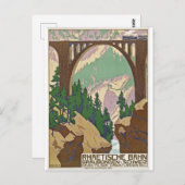 Bahn über die Brücke, Graubünden, Schweiz Postkarte (Vorne/Hinten)