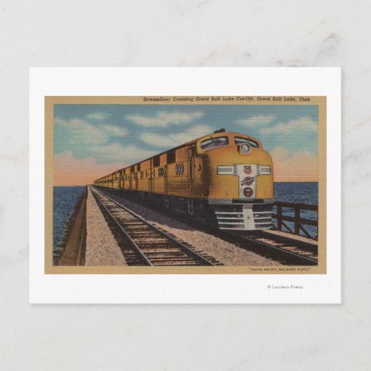 Bahn - Überqueren des großen Salzsees, Ogden, Utah Postkarte (Vorderseite)