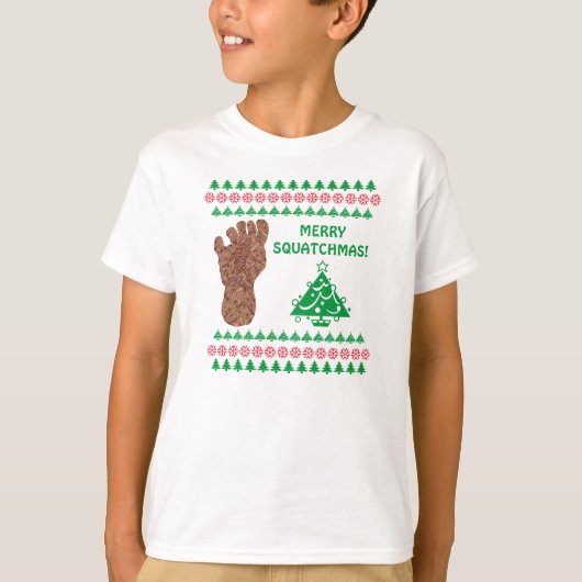 Bahn Z Sasquatch fröhliche Squatchmas Bigfoot T-Shirt (Vorderseite)