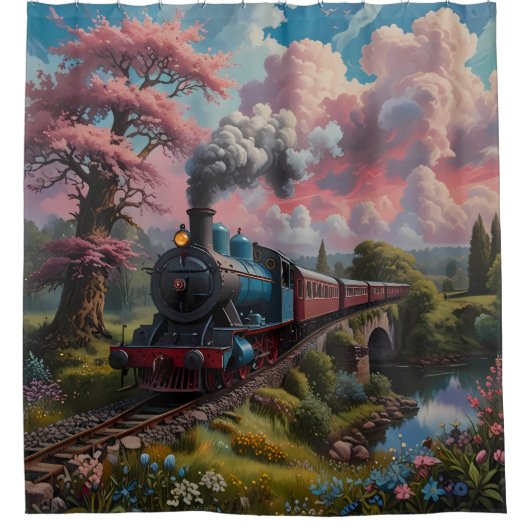 Bahnfahrdampferfahrer Duschvorhang (Vorderseite)