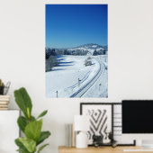 Bahngleise durch Schnee Poster (Heimbüro)