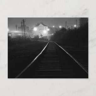 Bahngleise in der Nacht - Altes Cwmbran 1977 Postkarte