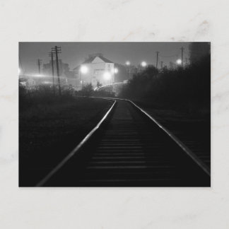 Bahngleise in der Nacht - Altes Cwmbran 1977 Postkarte